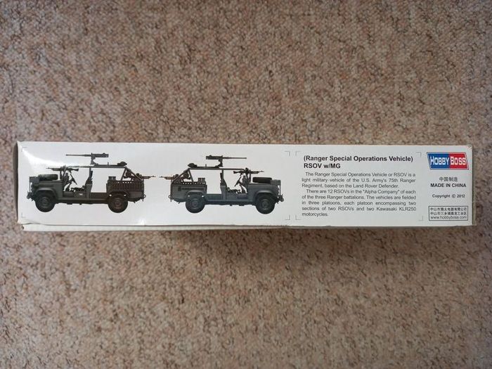 Hobby Boss 1/35 Ranger Special Operations Vehicle RSOV with 0.5 in Machine Gun US Army Land Rover Defender Airfix Revell Trumpeter