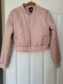 Girls pink bomber jacket coat - Size 12-13 years / 152-158cm