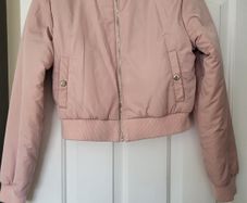 Girls pink bomber jacket coat - Size 12-13 years / 152-158cm