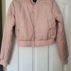 Girls pink bomber jacket coat - Size 12-13 years / 152-158cm