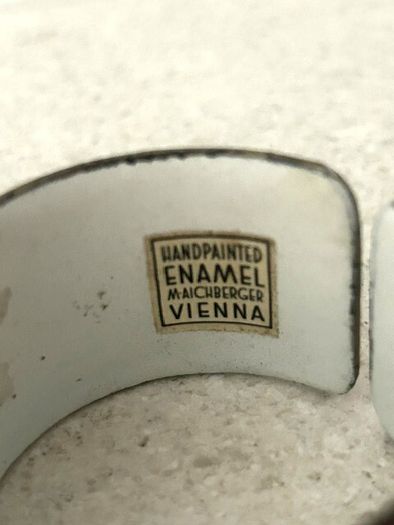 Vintage 1960s M Aichberger Vienna Enamel Napkin Ring