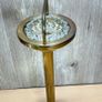 Vintage Brass Floor Standing Ashtray with Glass - Mid Century - Pedestal Image 7