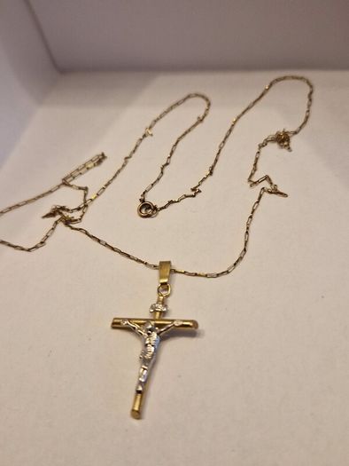 10k gold cross 9ct chain