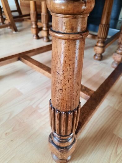 Antique Oak & Leather Dining Chairs