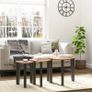 Nest of Tables, Coffee Table Set of 3, Triangle Nesting Tables with Metal Legs, Industrial End Side Table for Living Room, Walnut Wood Grain Image 3