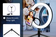 Selfie Ring Light With Tripod Photography Led Rim Of Lamp Mobile Holder Support Tripod Stand Ringlight For Live Video Streaming