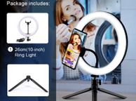 main image for ad Selfie Ring Light With Tripod Photography Led Rim Of Lamp Mobile Holder Support Tripod Stand Ringlight For Live Video Streaming
