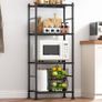 Storage Shelves - 4 Tier Sturdy Metal Garage Shelving Unit with Adjustable Leveling Feet, Space-Saving Shelves Organizer for Pantry, Laundry, Kitchen, 46.5 x 32.0 x 112 cm, Black Image 7