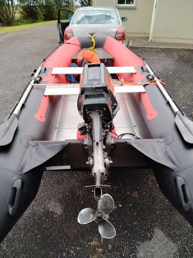 Gladiator 370 Inflatable Boat, Mariner 20hp & Trailer Package