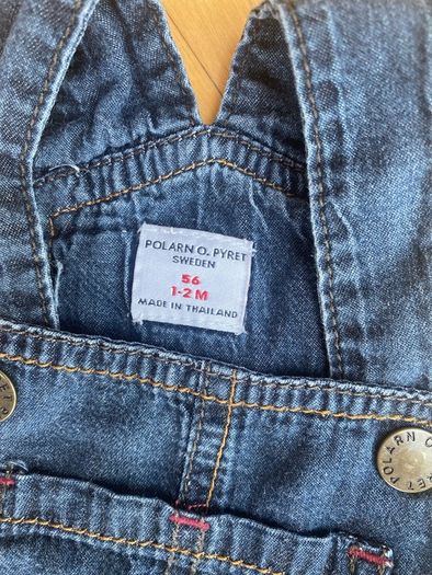 Polarn O Pyret Baby 56 cm denim dungarees up to 3 minths