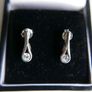 Vintage Sterling Silver 925 CZ Loop Drop Earrings 1,54g Image 5
