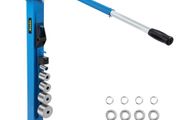 Compact Bender Metal Manual Floor Type 7 Dies 1-3" Fabrication Metal Pedestal Solid Handle Telescoping Mountable 117.2cm Handle Rod Tube for Shape Steel