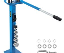 Compact Bender Metal Manual Floor Type 7 Dies 1-3" Fabrication Metal Pedestal Solid Handle Telescoping Mountable 117.2cm Handle Rod Tube for Shape Steel