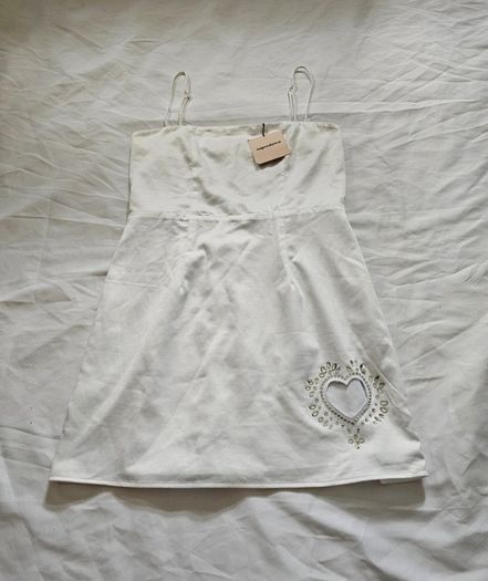 Superdown White Mini Heart Cutout Dress RRP 80E