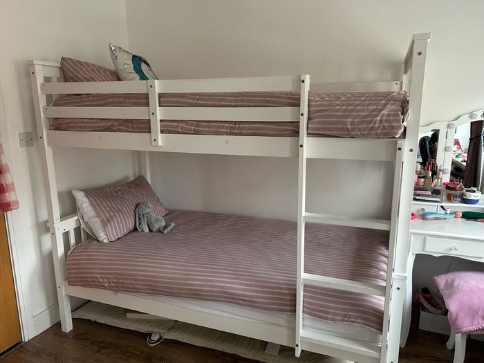 bunk beds with mattresses