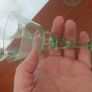 Two Pairs of Fabulous Vintage Cocktail/Liqueur/Small Wine Glasses in Clear and Green Glass, Unknown Makers, but Quality Hand Blown Glass Image 7