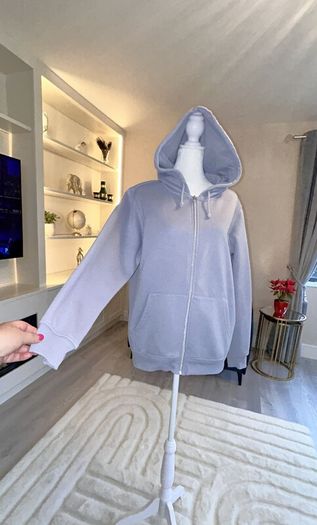 Ladies Grey Zip through Hoodie Size UK Large 14 / EU 42