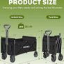 100L Festival Trolley Foldable Trolley Cart on Wheels 100KG/220LBS - Portable Folding Wagon Cart with Drink Holders for Grocery Outdoor Sports Garden Camping Image 2