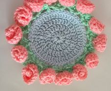 Handmade Crochet Teddy Tea Coaster / Trinket Holder