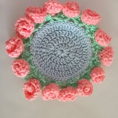 Handmade Crochet Teddy Tea Coaster / Trinket Holder