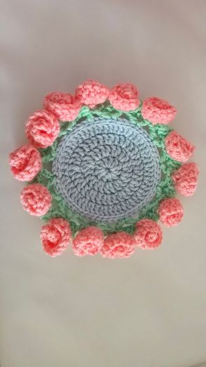 Handmade Crochet Teddy Tea Coaster / Trinket Holder