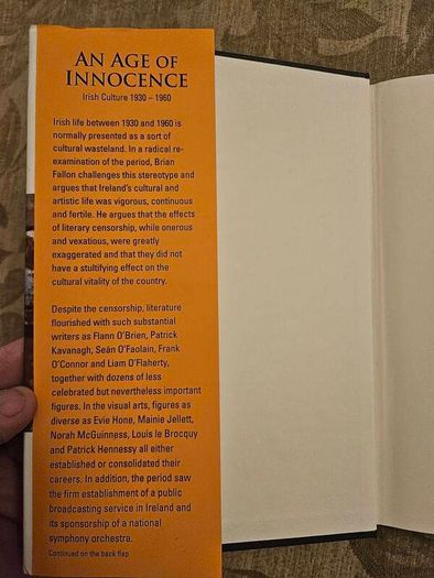 An Age If Innocence  Irish Culture 1930-1960. By Brian Fellon. First Edition Hardback With Dustjacket In Good Condition   See Photos For Same.