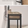Dressing Table with Mirror and Stool, Vanity Table with Tri-Fold Mirror, 3 Drawers, Hair Dryer Holder Image 7