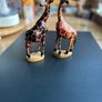 Hand Carved Wood Giraffes Statue Image 4