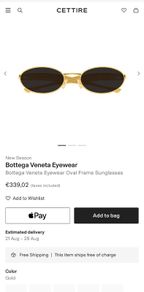 Bottega Veneta Eyewear Oval Frame Sunglasses