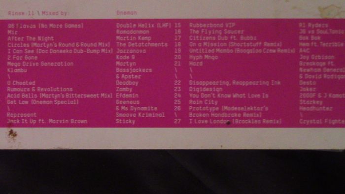 Oneman - Rinse: 11 CD