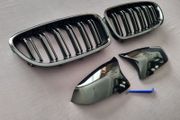 BMW F10 F11 Lci Black Kidney Grilles &amp; Mirror Covers Set Brand New