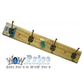 37711 Hangers Clothes Pine Wood Rack 4 Hooks