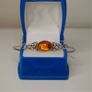925 Sterling Silver Celtic Knot Bangle with Baltic Amber Image 2