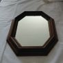 Antique French mirror wooden frame octagon shape Image 7