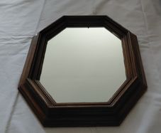 Antique French mirror wooden frame octagon shape