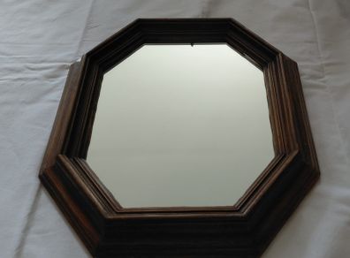 Antique French mirror wooden frame octagon shape