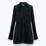 ZARA VELVET PRINTED Short dress with a high neck Image 8