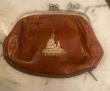 Vintage  70's "Lourdes" Leather Coin Purse.