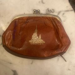 Vintage  70's "Lourdes" Leather Coin Purse.