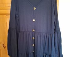 dress, navy with button detail