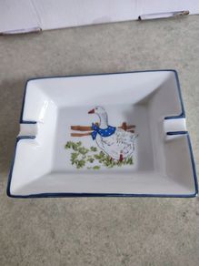 Vintage Rare bone china Limoges goose ashtray
