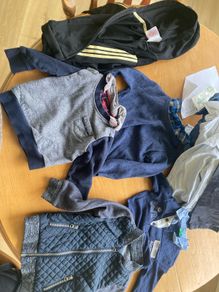 Mix of jumpers, shirts, 1 trouser, 1 light jacket