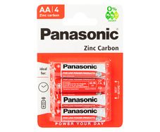 New 4x High Quality Panasonic Zinc Carbon Battery AA 1.5V 4 Pieces LR6 #951