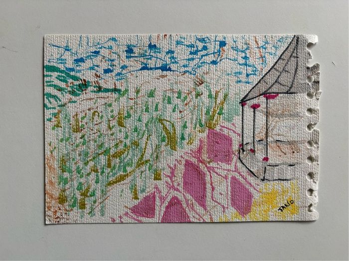 Original Art Original Drawing of Bray Bandstand