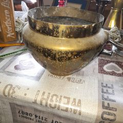 Beautiful Old Heavy Brass Jardiniere Planter with Elephant Handles
