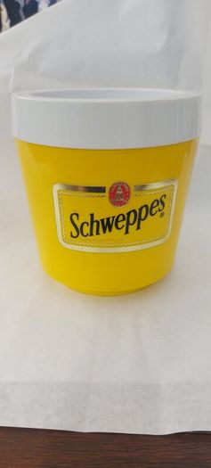 1980s Schweppes ice-bucket, unusual, hard to come by,used  condition, sold as seen, buyer collects or pays postage thank you,
