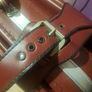 Oxblood red burgundy leather expanding travel suitcase vintage Image 6