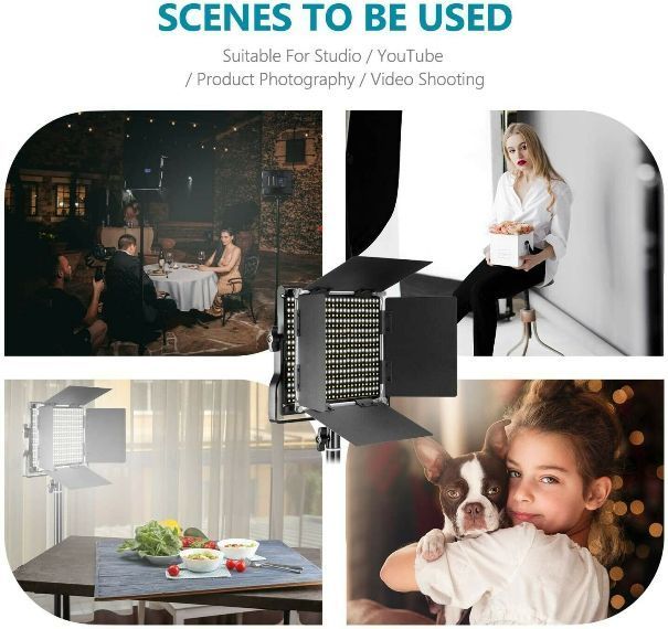 45221 Neewer 2x 660 Pieces (330 White+3300 Yellow) LED Video Light and Stands, Battery
