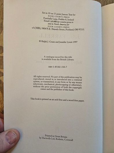 Troubled Pleasures: The Fiction Of J.g. Farrell. By Ralph Crane & Jennifer Livett. First Edition Hardback With Dustjacket In Very Good Condition.  See Photos For Same.