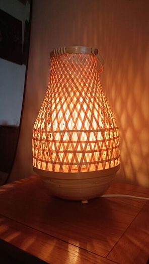 2 X Ikea Misterhult Bamboo Table Lamp